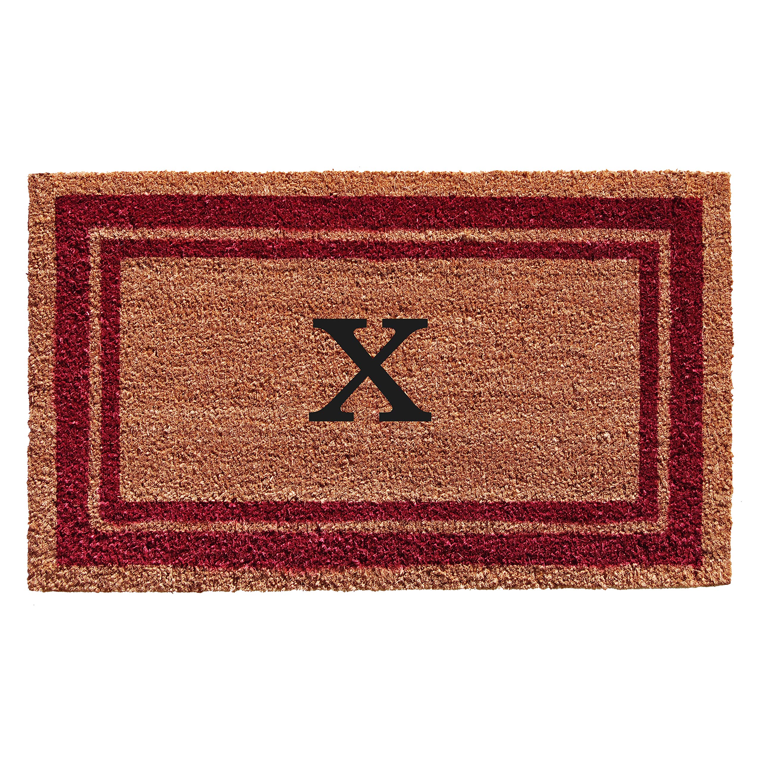 Calloway Mills 152992436X Burgundy Border 24 x 36 Monogram Doormat (Letter X)