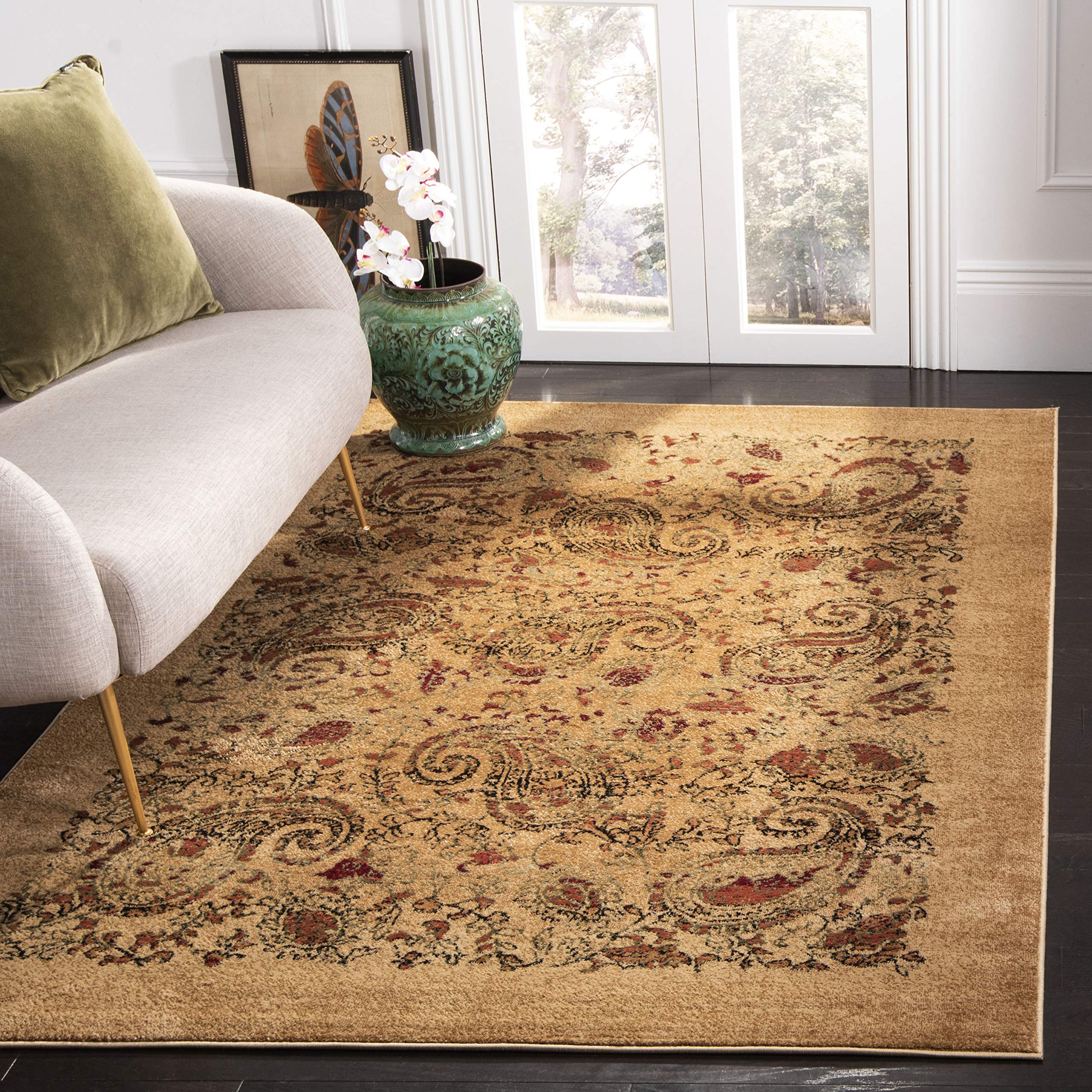 SAFAVIEH Lyndhurst Collection Accent Rug - 33 x 53, Beige & Multi, Traditional Paisley Design, Non-Shedding & Easy Care, Ideal