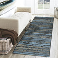 Dalyn Rugs Brisbane Br4 Destressed Striped Teal 2'3" X 7'6"