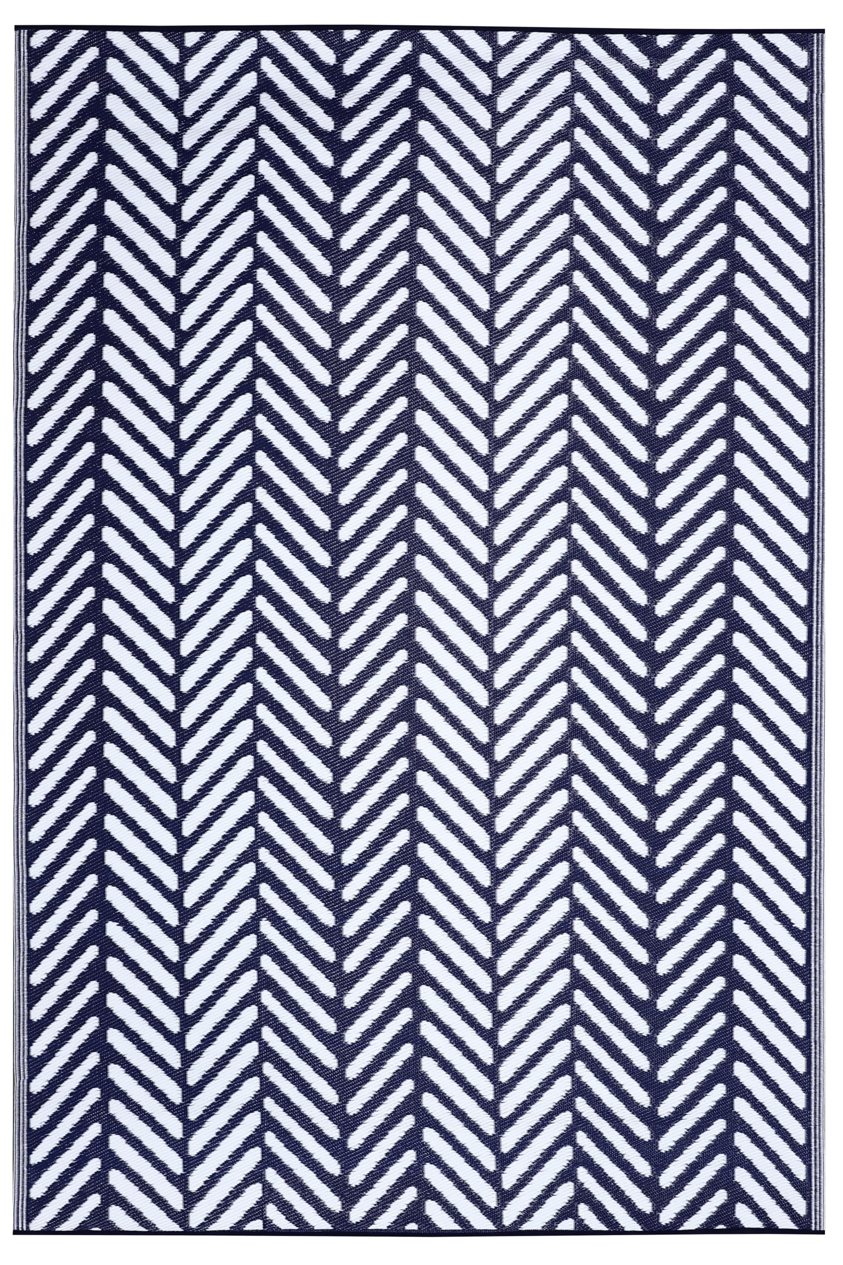 Fh Home Outdoor Rug - Waterproof, Fade Resistant, Reversible - Premium Recycled Plastic - Herringbone - Patio, Porch, Deck, Balc