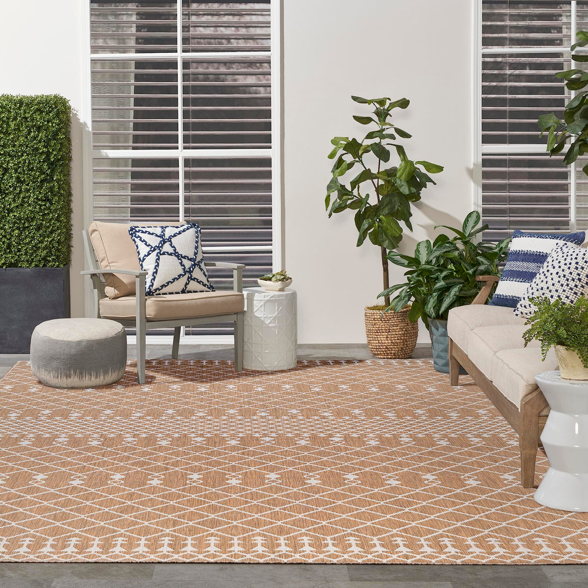 Nourison Positano Indoor/Outdoor Jute 9' X 12' Area Rug, Easy- Cleaning, Non Shedding, Bed Room, Living Room, Dining Room, Backy