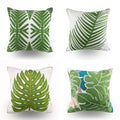 Hodeco Embroidery Throw Pillow Cover 18x18 Decor Tropical Leaves Floor Pillow Cover for Couch Chair Bed Room 100% Cotton Cushion