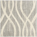 SAFAVIEH Adirondack Collection Accent Rug - 3 Square, Grey & Cream, Modern Wave Distressed Design, Non-Shedding & Easy Care, Id