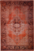 Addison Kensington Vintage Medallion Paprika 7'10" X 9'10" Non-Skid Area Rug