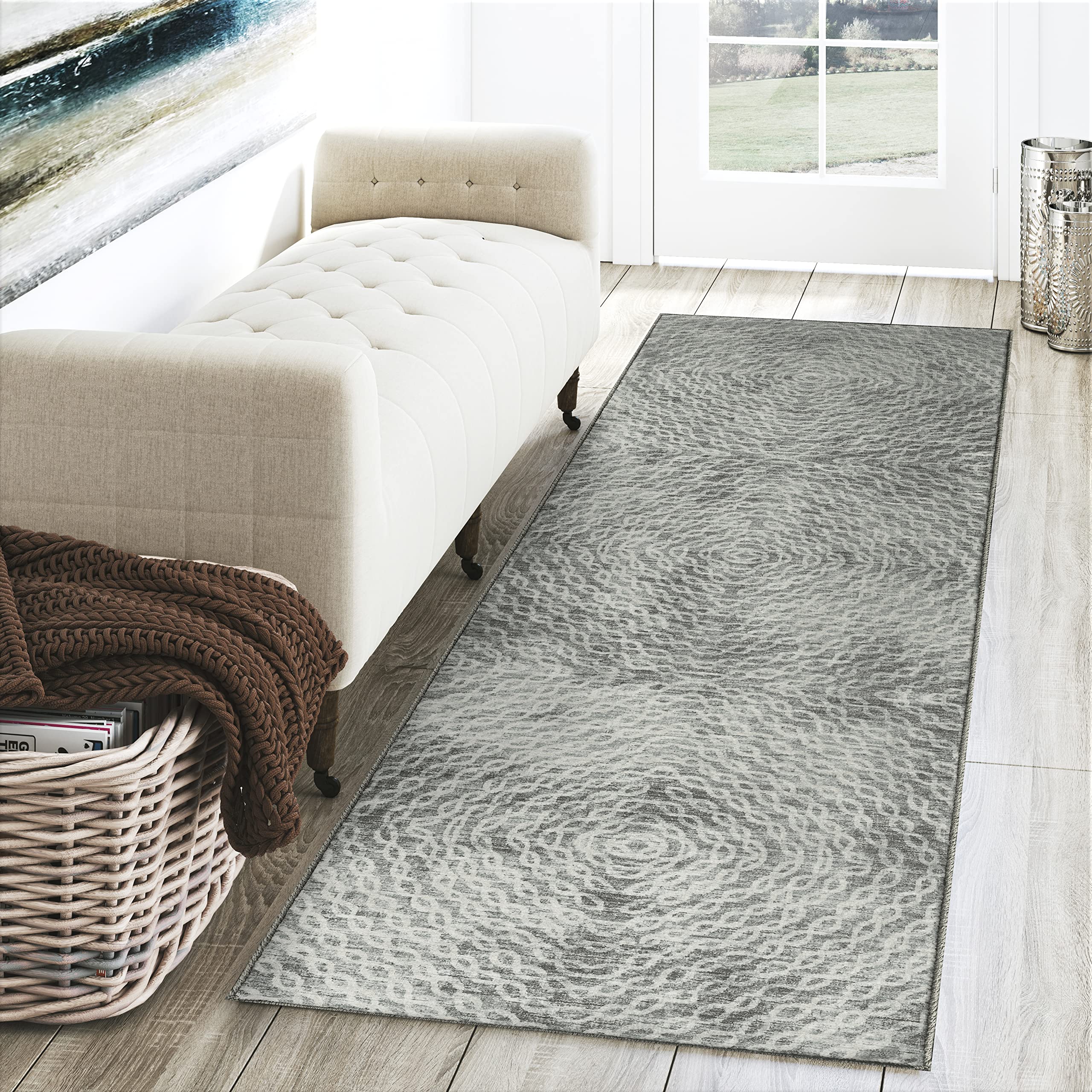 Dalyn Rugs Brisbane Br3 Geometric Chain Links Metal 2'3" X 7'6"