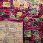 Safavieh Madison Collection Accent Rug - 2' X 4', Fuchsia & Gold, Boho Abstract Distressed Design, Non-Shedding & Easy Care, Ide