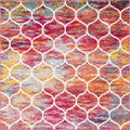 Unique Loom Trellis Frieze Collection Area Rug - Rounded (7' 10'' Square, Multi/ Black)