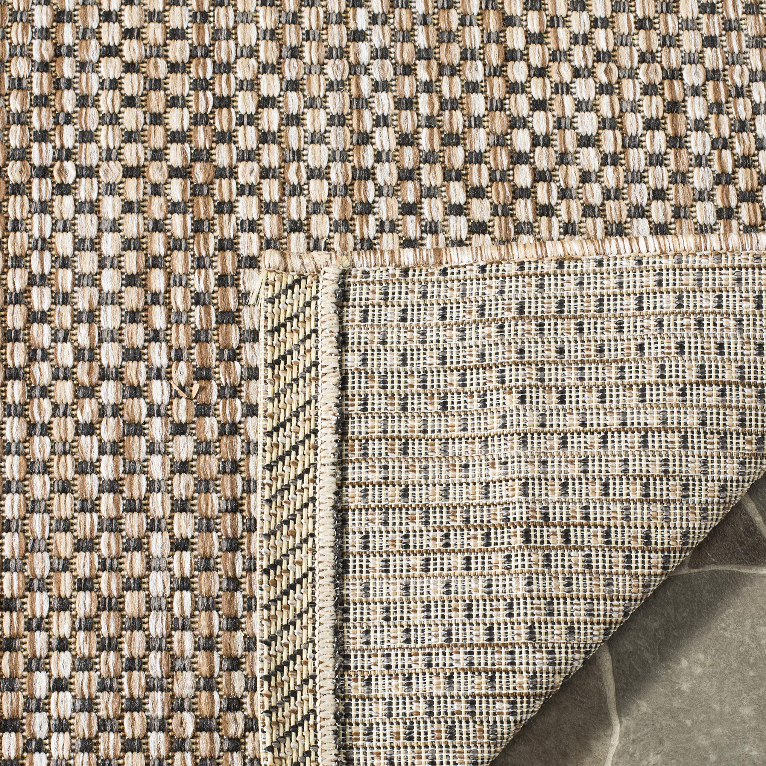 Safavieh Courtyard Collection Accent Rug - 2'3' X 5', Natural & Black, Non-Shedding & Easy Care, Indoor/Outdoor & Washable-Ideal For Patio, Backyard, Mudroom (Cy8521-37312)