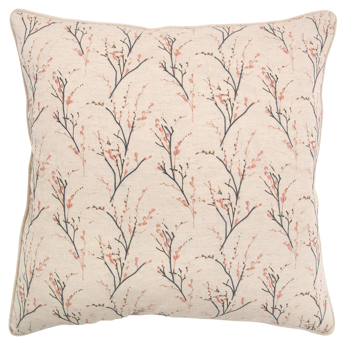 Rizzy Home Floral 20&quot; x 20&quot; Down Filled Pillow with Cotton Cover-Blush