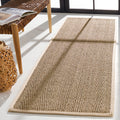 Safavieh Natural Fiber Collection Runner Rug - 26 x 12, Natural & Ivory, Border Herringbone Seagrass Design, Easy Care, Ideal 