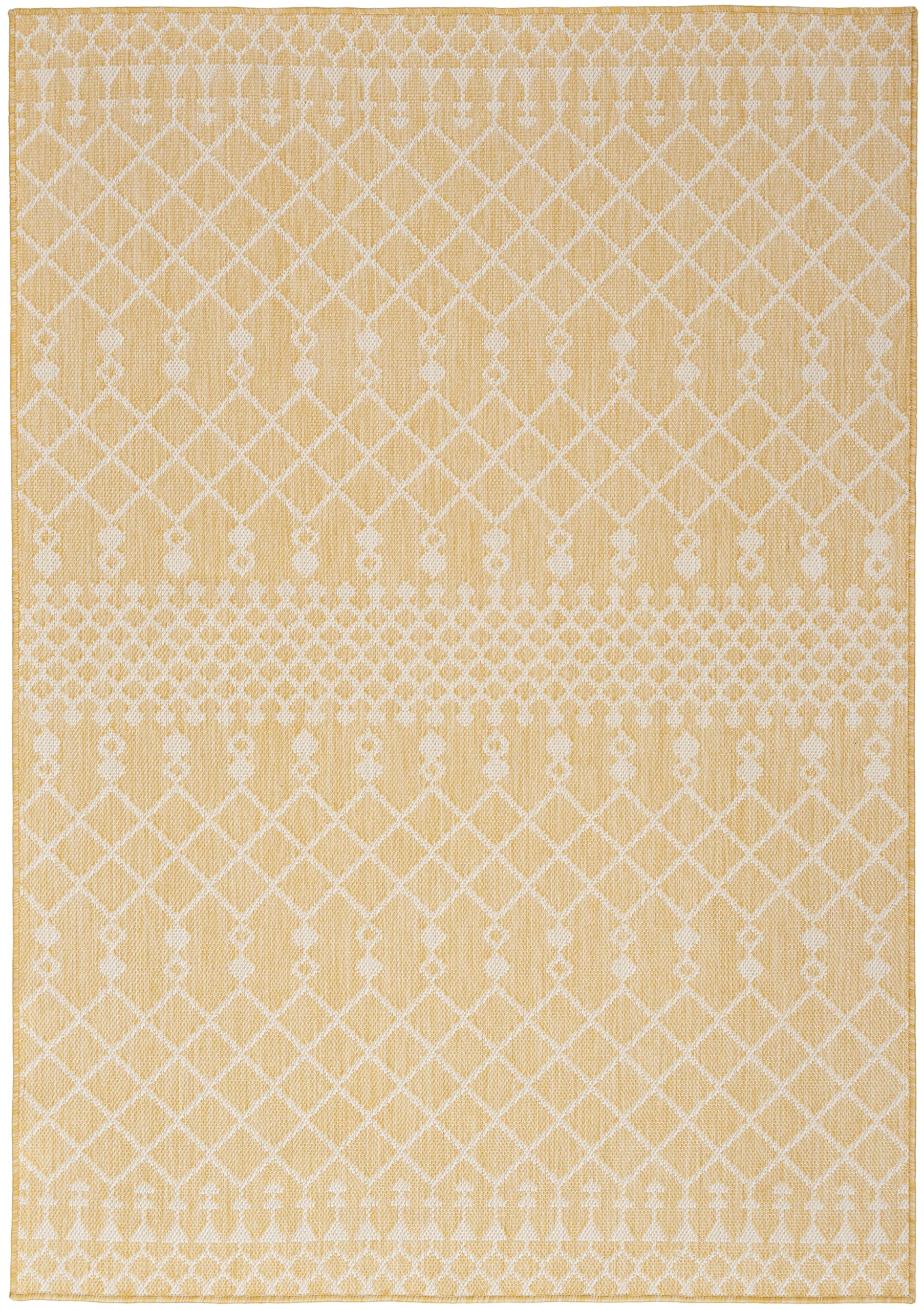 Nourison Positano Indoor/Outdoor Yellow 6' X 9' Area Rug, Easy Cleaning, Non Shedding, Bed Room, Living Room, Dining Room, Deck, Backyard, Patio (6X9)