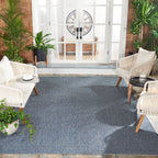 Safavieh Courtyard Collection Area Rug - 10' Square, Navy & Grey, Non-Shedding & Easy Care, Indoor/Outdoor & Washable-Ideal For Patio, Backyard, Mudroom (Cy8521-36821)
