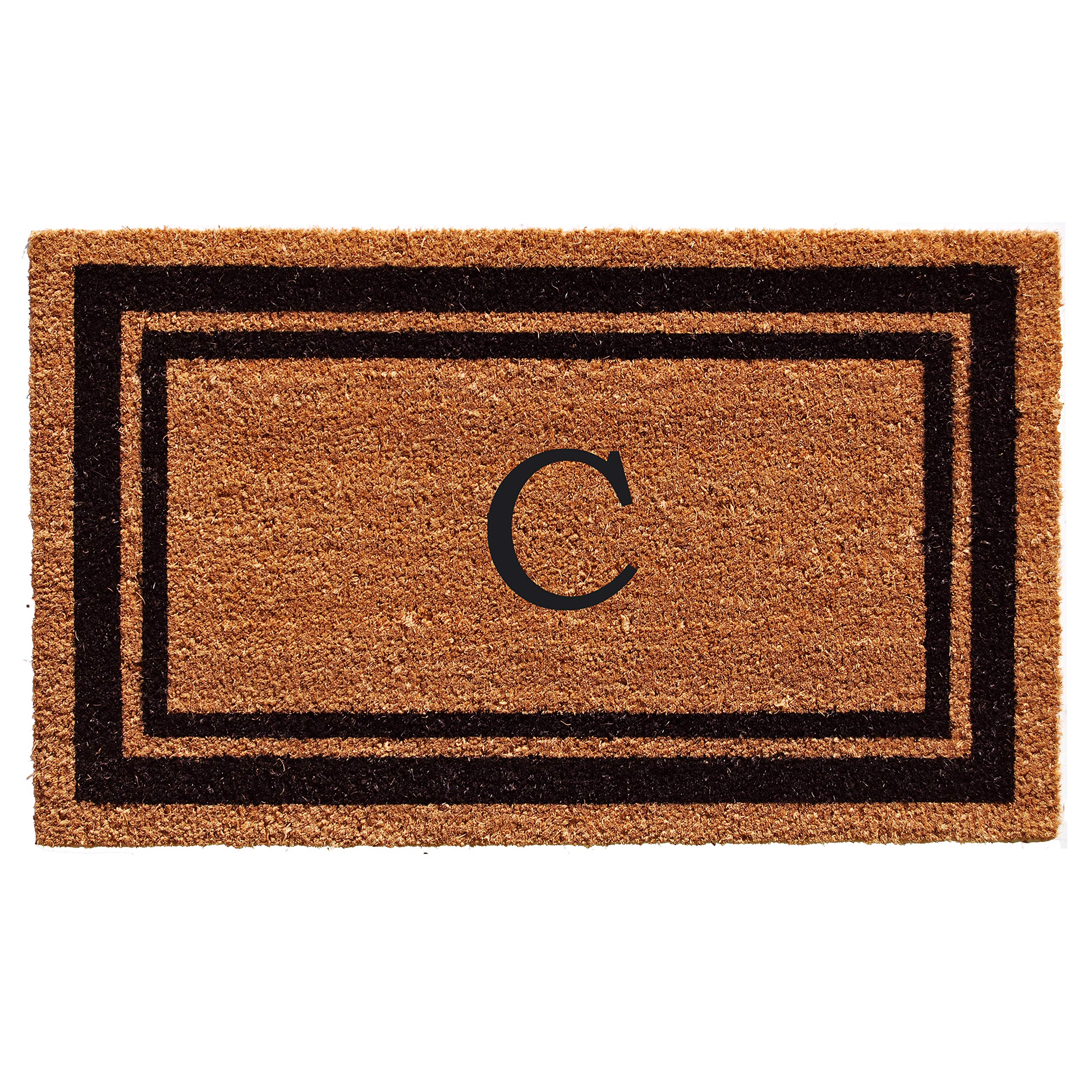 Calloway Mills 152961830C Black Border 18' X 30' Monogram Doormat, (Letter C)