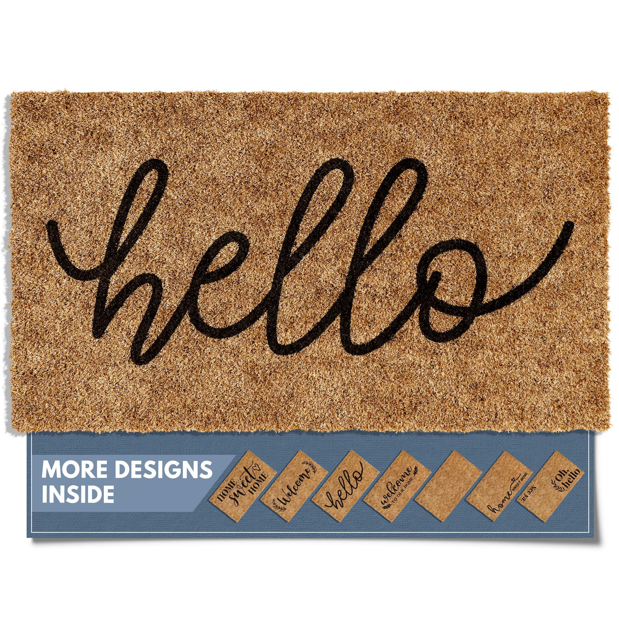 Barnyard Designs Doormat Welcome Mat for Outdoors, Large Front Door Entrance Mat, 30x17, Brown (Hello)