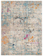 Safavieh Madison Collection Area Rug - 8' X 10', Grey & Gold, Boho Abstract Distressed Design, Non-Shedding & Easy Care, Ideal F
