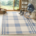 SAFAVIEH Courtyard Collection 8 x 10 Beige/Blue CY6201 Plaid Indoor/ Outdoor Patio Backyard Mudroom Area Rug