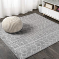 JONATHAN Y MOH101C-6SQ Moroccan Hype Boho Vintage Diamond Gray/Ivory 6 Square Area Rug, Pet Friendly, Non Shedding, Stain Resis