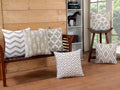 Modern Homes Brown Throw Pillow Covers/Cushion Covers 18X18 (Set Of 6)