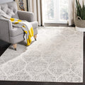 SAFAVIEH Madison Collection 4 Square Ivory / Silver MAD604B Glam Ogee Trellis Distressed Non-Shedding Living Room Bedroom Accen