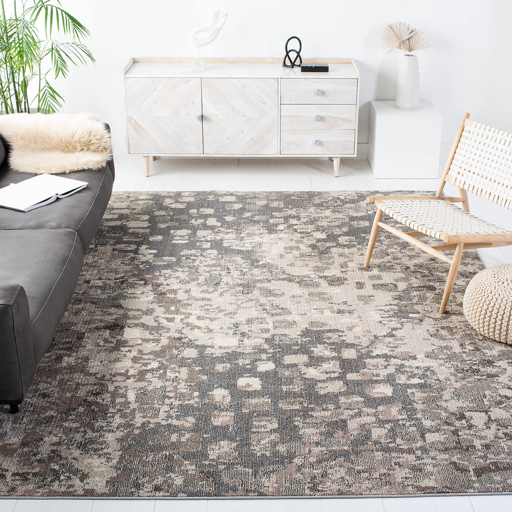 SAFAVIEH Madison Collection Area Rug - 8' x 10', Grey & Beige, Boho Abstract Design, Non-Shedding & Easy Care, Ideal for High Tr