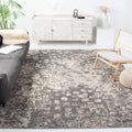 SAFAVIEH Madison Collection 5 Square Grey/Beige MAD425G Boho Abstract Distressed Non-Shedding Living Room Bedroom Area Rug