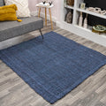 JONATHAN Y NRF102D-9SQ Pata Hand Woven Chunky Jute Navy 9 Square Area Rug, Bohemian, Transitional, Rustic for Home, Bedroom, Li