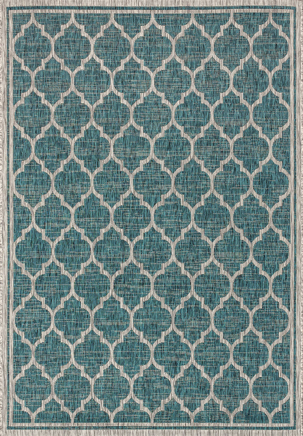 Jonathan Y Smb109E-3 Trebol Moroccan Trellis Textured Weave Indoor Outdoor Area Rug Bohemian Modern Easy Cleaning Bedroom Kitchen Backyard Patio Non Shedding, 3 X 5, Teal/Gray