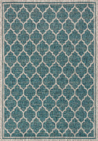 Jonathan Y Smb109E-3 Trebol Moroccan Trellis Textured Weave Indoor Outdoor Area Rug Bohemian Modern Easy Cleaning Bedroom Kitchen Backyard Patio Non Shedding, 3 X 5, Teal/Gray