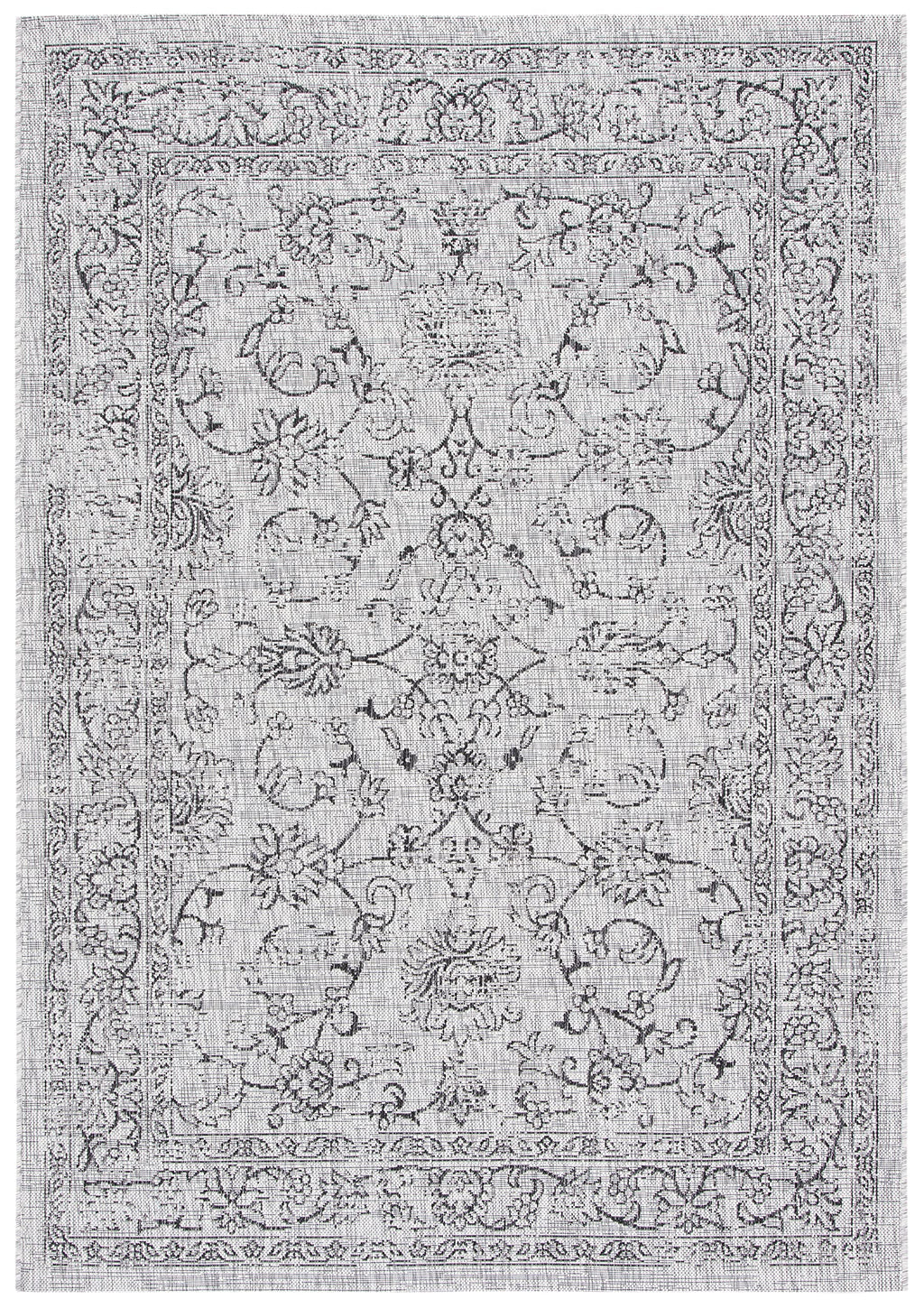 Safavieh Courtyard Collection 4' X 5'7' Grey/Black Cy8680 Indoor/ Outside Waterproof Easy Cleansingpatio Backyard Mudroom Area Mat