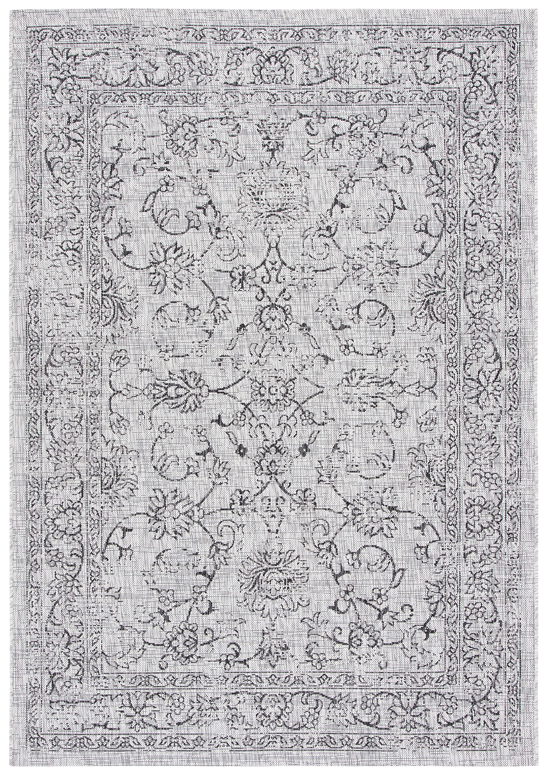 Safavieh Courtyard Collection 4' X 5'7' Grey/Black Cy8680 Indoor/ Outside Waterproof Easy Cleansingpatio Backyard Mudroom Area Mat