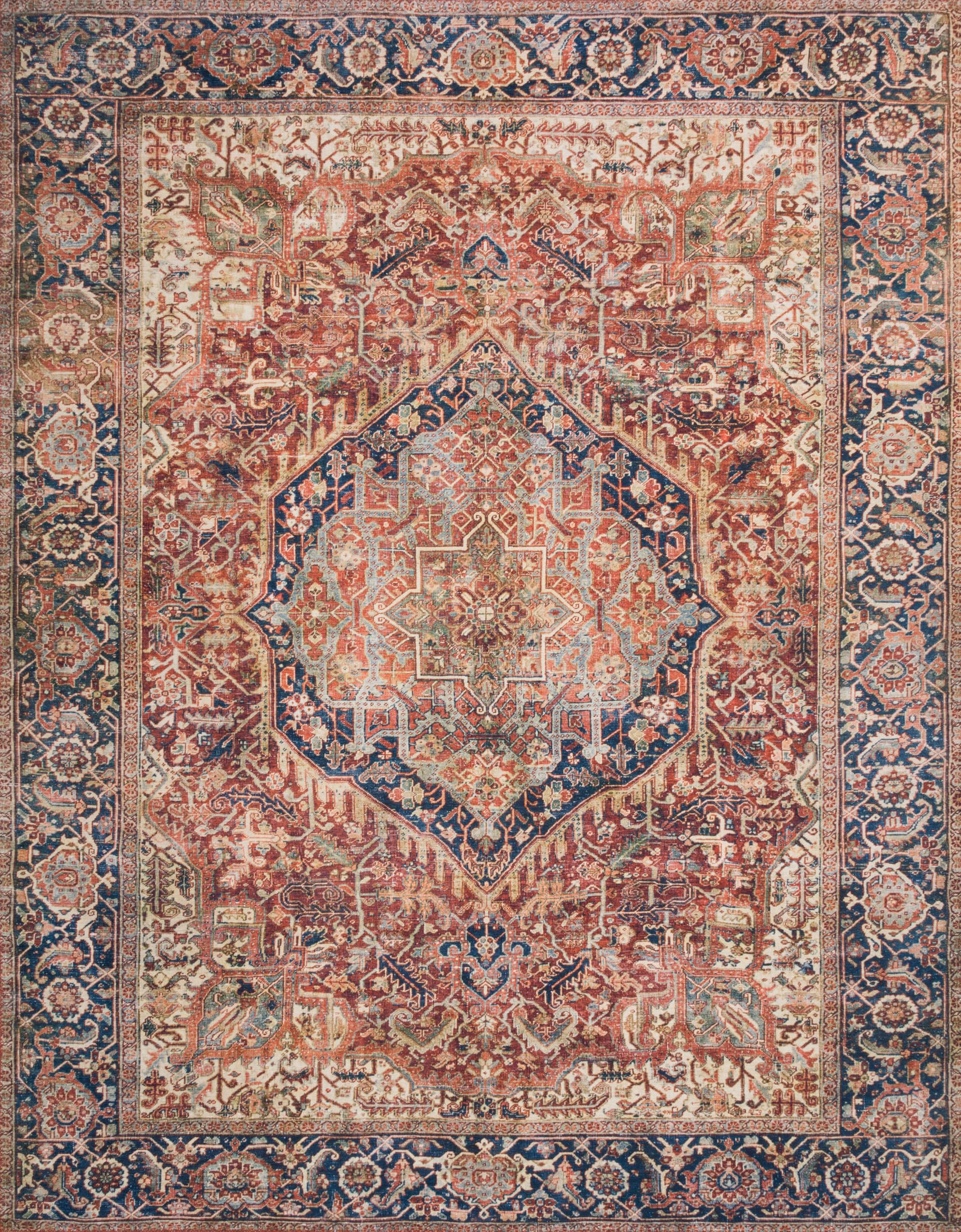 Loloi II Layla Red / Navy 7-6 x 9-6 Area Rug
