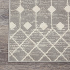 Nourison Grafix Moroccan Grey 7'10' X 9'10' Area Rug, Easy Cleaning, Non Shedding, Bed Room, Living Room, Dining Room, Kitchen