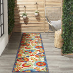 Nourison Aloha Indoor/Outdoor Multicolor 2'3' X 12' Area Rug, Easy Cleaning, Non Shedding, Bed Room, Living Room, Dining Room, Backyard, Deck, Patio (2X12)