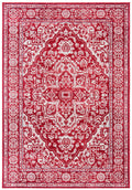 Safavieh Brentwood Collection Accent Rug - 2' x 4', Red & Ivory, Medallion Distressed Design, Non-Shedding & Easy Care, Ideal fo