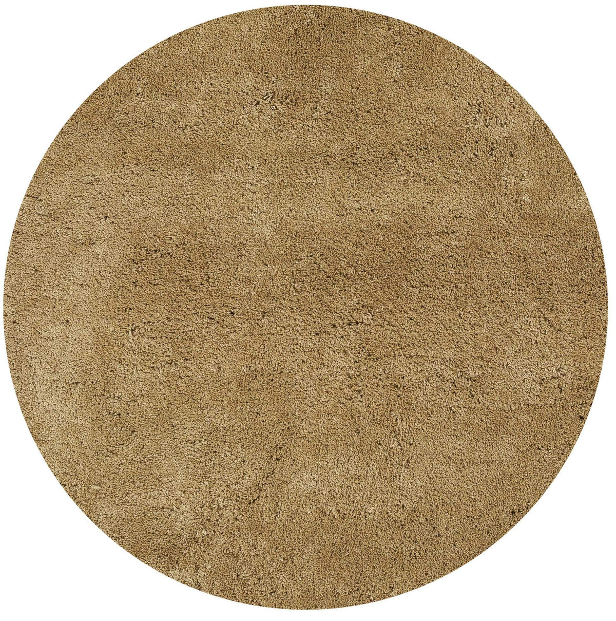 HomeRoots Polyester 6' Gold Round Indoor Shag Rug