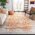 SAFAVIEH Madison Collection Area Rug - 9 x 12, Orange & Ivory, Snowflake Medallion Distressed Design, Non-Shedding & Easy Care