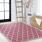 Jonathan Y Smb109H-3 Trebol Moroccan Trellis Textured Weave Indoor Outdoor Area Rug, Bohemian Contemporary Easy Cleaning,Bedroom