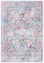 Safavieh Brentwood Collection 4' X 6' Ivory/Blue Bnt832B Medallion Distressed Non-Shedding Living Room Bedroom Accent Rug