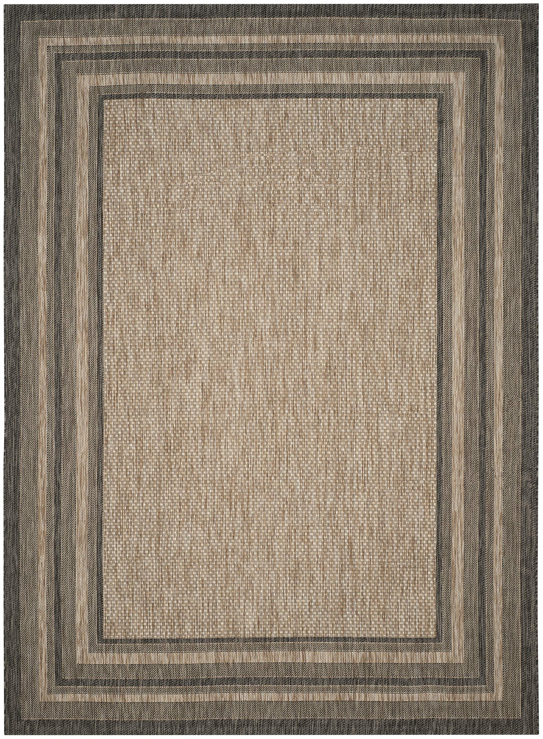 Safavieh Courtyard Collection Area Rug - 10' X 14', Natural & Black, Non-Shedding & Easy Care, Indoor/Outdoor & Washable-Ideal For Patio, Backyard, Mudroom (Cy8475-37312)