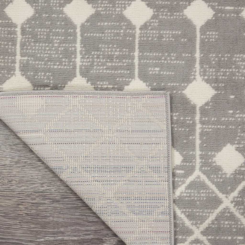 Nourison Grafix Moroccan Grey 7'10' X 9'10' Area Rug, Easy Cleaning, Non Shedding, Bed Room, Living Room, Dining Room, Kitchen