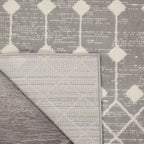 Nourison Grafix Moroccan Grey 7'10' X 9'10' Area Rug, Easy Cleaning, Non Shedding, Bed Room, Living Room, Dining Room, Kitchen