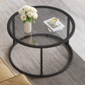 SAYGOER Round Coffee Table Glass Coffee Tables for Small Space Simple Modern Center Table for Living Room Home Office, Sofa Side