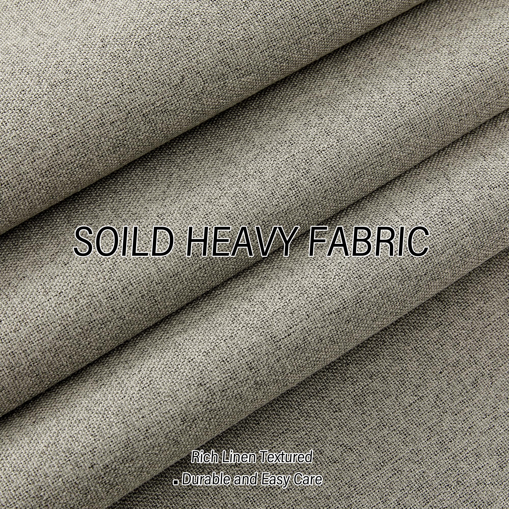 Chrisdowa Warm Taupe Linen Curtains 84 Inches Long For Living Room 100% Blackout Neutral Curtain Drapes Thermal Grommet Curtain