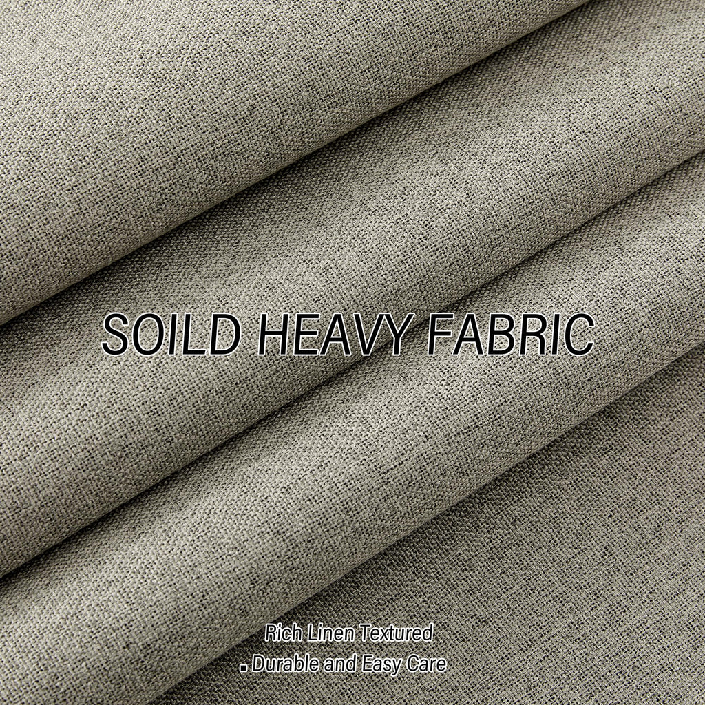 Chrisdowa Warm Taupe Linen Curtains 84 Inches Long For Living Room 100% Blackout Neutral Curtain Drapes Thermal Grommet Curtain