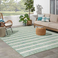 Nourison Positano Indoor/Outdoor Blue Green Ivory 8' X 10' Area Rug, Easy Cleaning, Non Shedding, Bed Room, Living Room, Dining