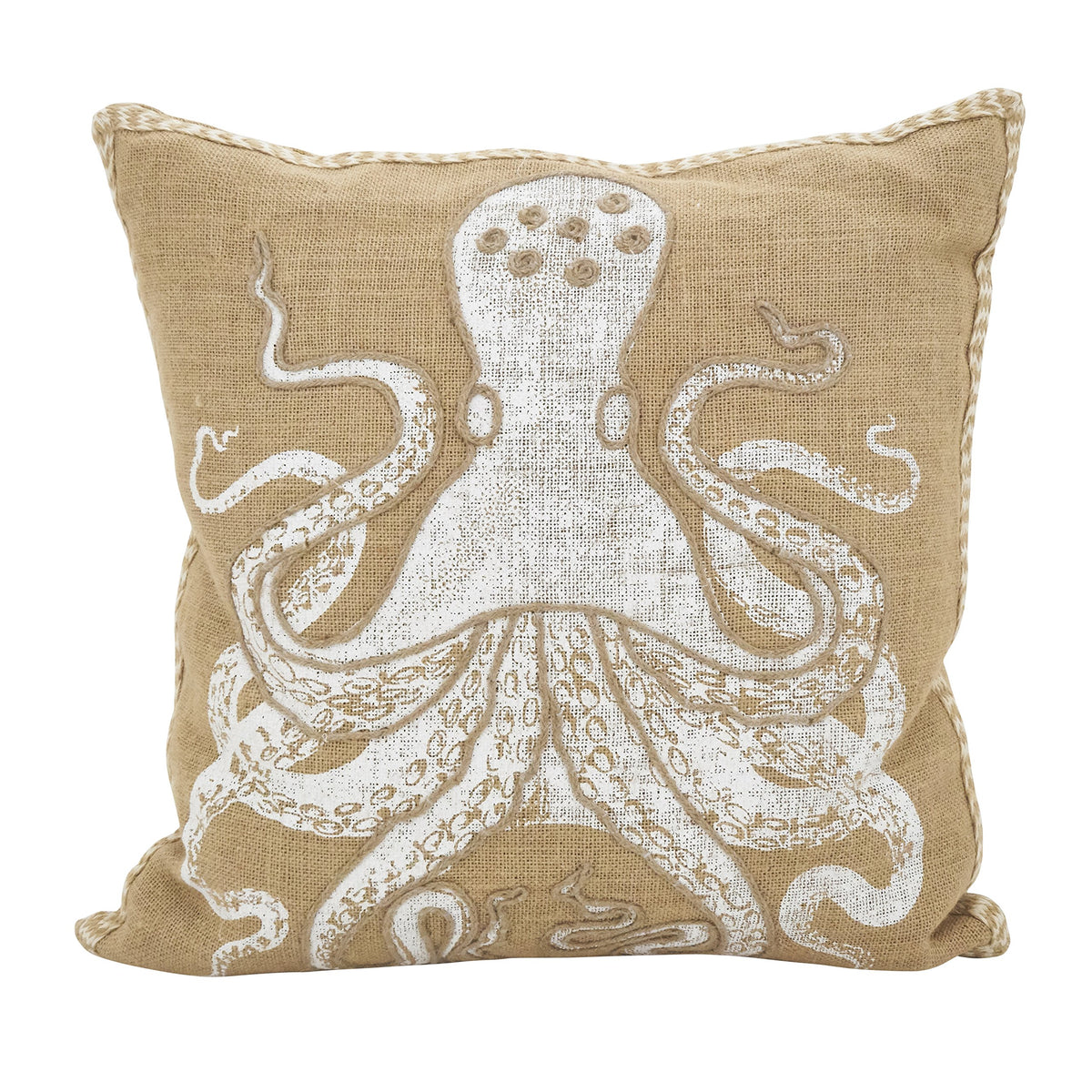 Saro Lifestyle Neptunian Collection Down Filled Octopus Throw Pillow, Octopus, 20'