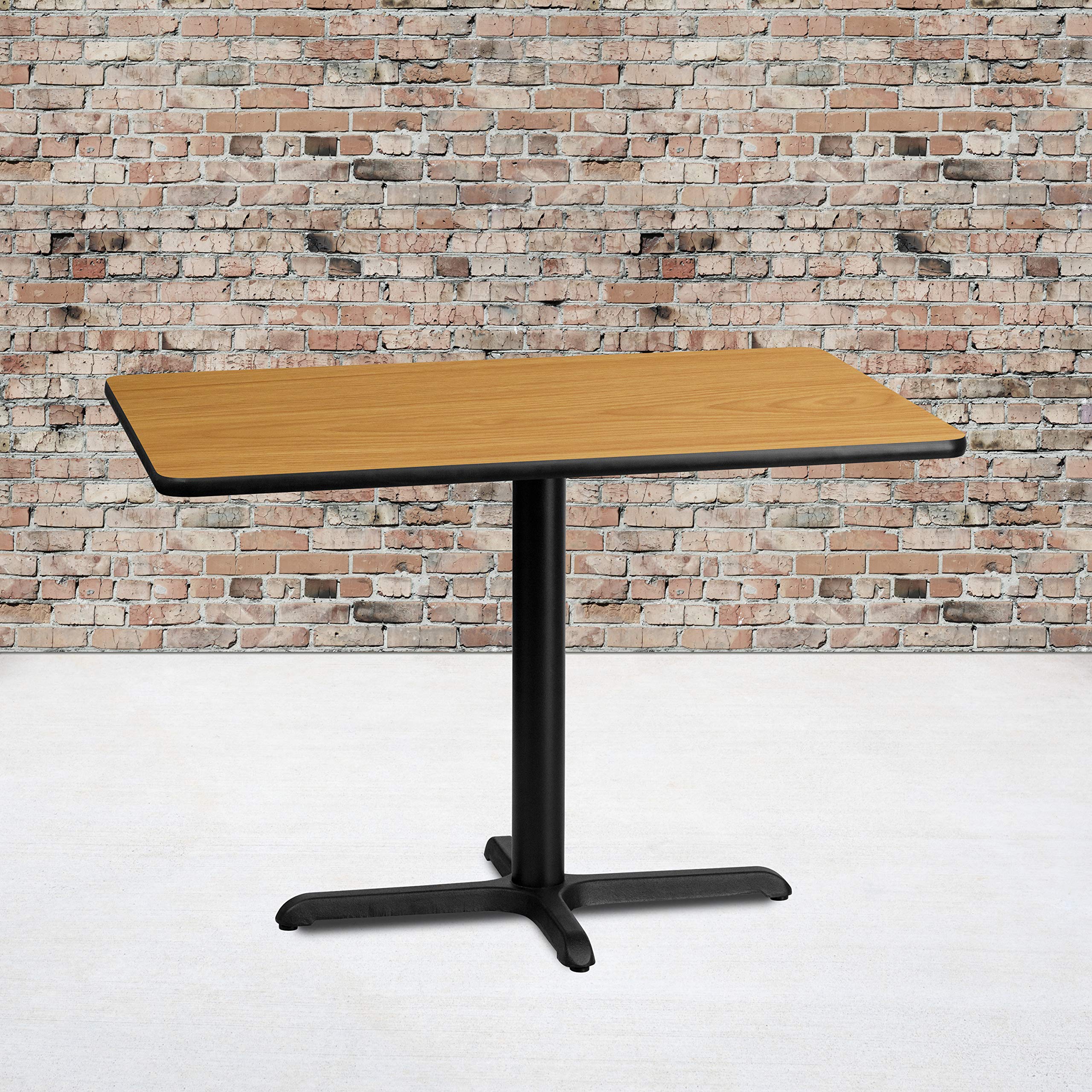 Flash Furniture 30'' x 42'' Rectangular Natural Laminate Table Top with 23.5'' x 29.5'' Table Height Base