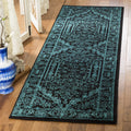 Safavieh Adirondack Collection Runner Rug - 26 x 12, Black & Teal, Oriental Medallion Design, Non-Shedding & Easy Care, Ideal 
