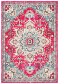 SAFAVIEH Madison Collection Accent Rug - 22 x 4, Fuchsia & Blue, Medallion Distressed Design, Non-Shedding & Easy Care, Ideal 