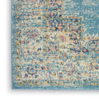 Nourison Passion Light Blue 2'2' X 10' Area Rug, Boho, Traditional, Easy Clean, Non Shedding, Bed Room, Living Room, Hallway, (10' Runner)
